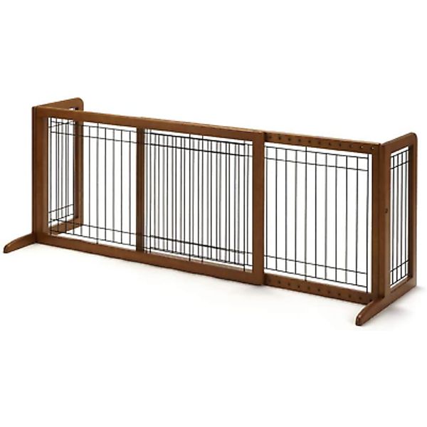 Wood Freestanding Pet Gate, Large, Autumn Matte Finish