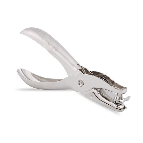 Brillaint Style Single Hole Punch Single Hole Pliers Punch One Hole Chrome Metal Perforator - 10 Sheet Capacity