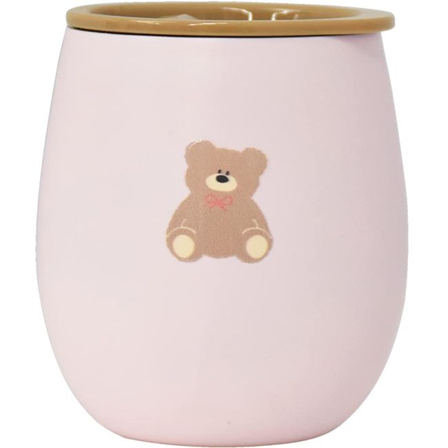 Ippinsha 20304 MOKO KUMA Tumbler with Lid, 8.5 fl oz (240 ml), Pink