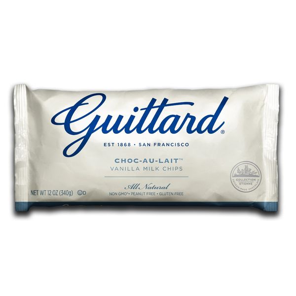 Guittard Chocolate Chips, Choco-au-Lait Milk Vanilla, 12 Ounce (Pack of 12)