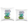 Elephant Donut Throw Pillow