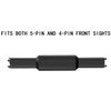 Fiber Optics Flip up Front Sight Adjustment Tool, 4&5 Prong A1&A2 Types Iron Sight Elevation Tool