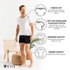 Ejis Sweat Defense Undershirt | V Neck (3-Pack) | Underarm Sweat Proof Micro Modal (Small, White)