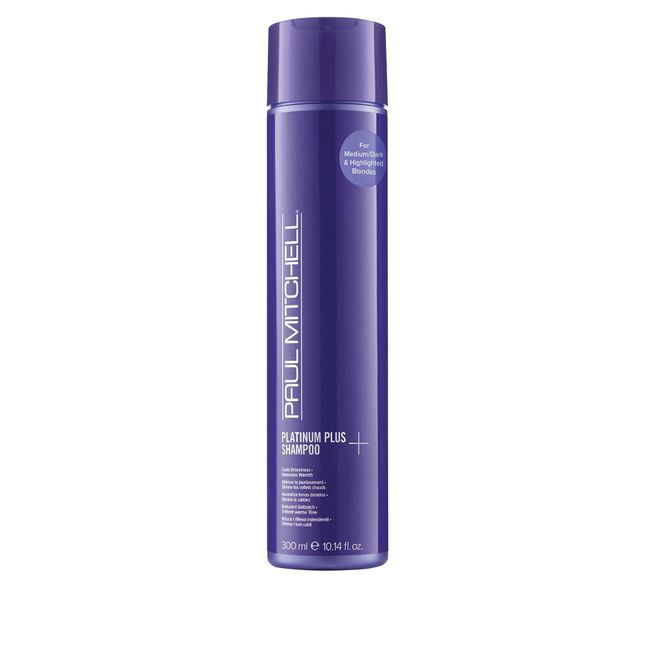 Paul Mitchell Platinum Plus Purple Shampoo, Cools Brassiness, Eliminates Warmth, For Medium to Dark Blonde and Highlighted Hair, 10.14 fl. Oz.