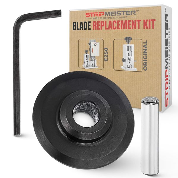 StripMeister Blade Replacement Kit - to Use with Original & E250 Wire Stripper Equipment, Handy Electrical Tools, Easy Blade Installation for Automatic Wire Stripping Machine and Copper Cable Cutters