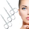 3 Pcs Nail Scissors Professional Multi-Purpose Curved Blade Eyebrow Scissors Sharp Cuticle Scissors for Toenails, Manicure, Pedicure, Cuticle, Nose Hair, Beard, Eyebrows