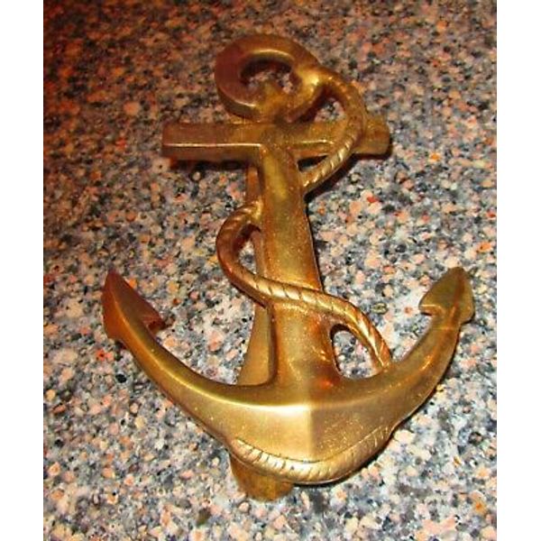 Solid Brass Anchor Doorknocker ~ Nautical Door Knocker