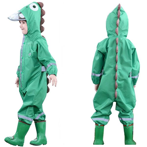 Toddler Rain Suit Baby Rain Suit with Hood Waterproof Coverall One Piece Rain Suit Kids(3-10 Years)