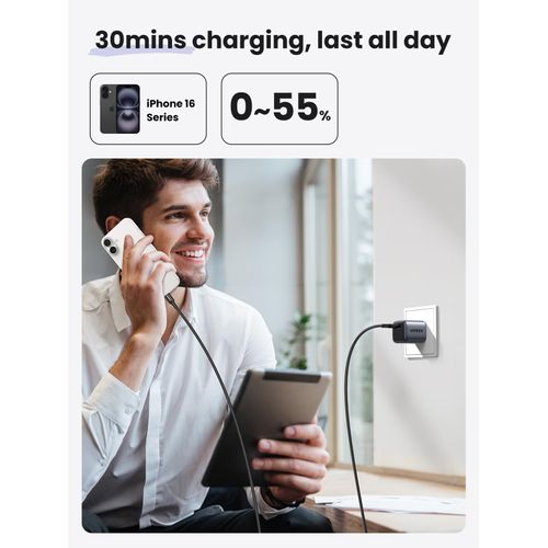 UGREEN 30W USB C Charger, Nexode Foldable GaN PPS Compact Fast Wall Charger Block, USB-C Power Adapter for iPhone 16/15/14/13, Galaxy S24 Ultra/S23 (Black)