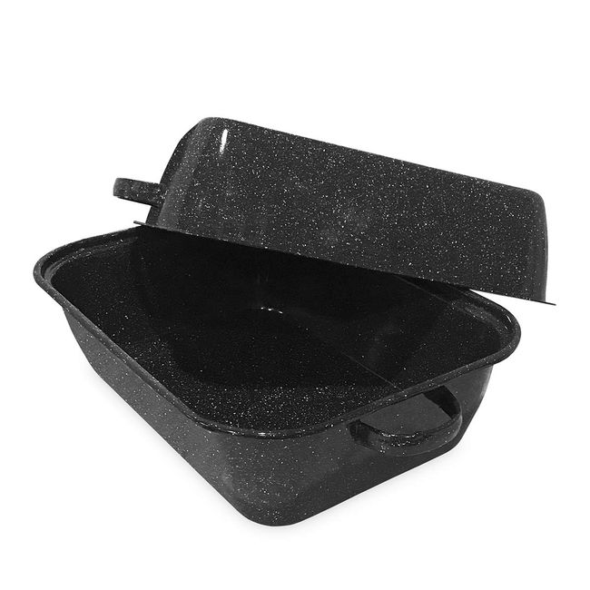 GraniteWare 21 In. Black Covered Rectangle Roaster