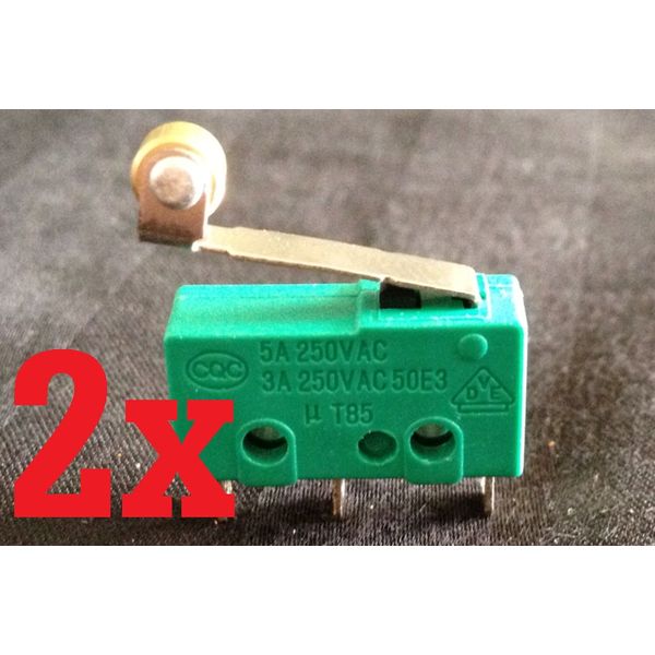 2 Pieces  2x MICRO SWITCH SPDT HINGE ROLLER LEVER 15A KW4-3Z 5A 3A 12V  B1