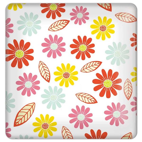 WTC7092W Outlet Cover, Outlet Plate (Compatible with Cosmo Series Wide 21), 2 Row Cover Plate, Flower Pattern, 048, Outlet Plate, Outlet Cover, Switch Plate, Stylish Design, Update Your Room!