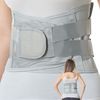 NeoTech Care Adjustable Double Pull Lumbar Brace/Lower Back Belt (Grey, Size M)
