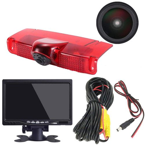 Navinio New Version Car Third Roof Top Mount Brake Lamp Camera Brake Light Rear View Backup Camera+7" LCD Car Dashboard Color Monitor for Chevrolet Express GMC Savana Vans Exporer Vans Cargo