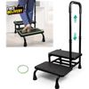 2 Step Stool with Handle for Elderly Heavy Duty Medical Step Stool with Adjust..