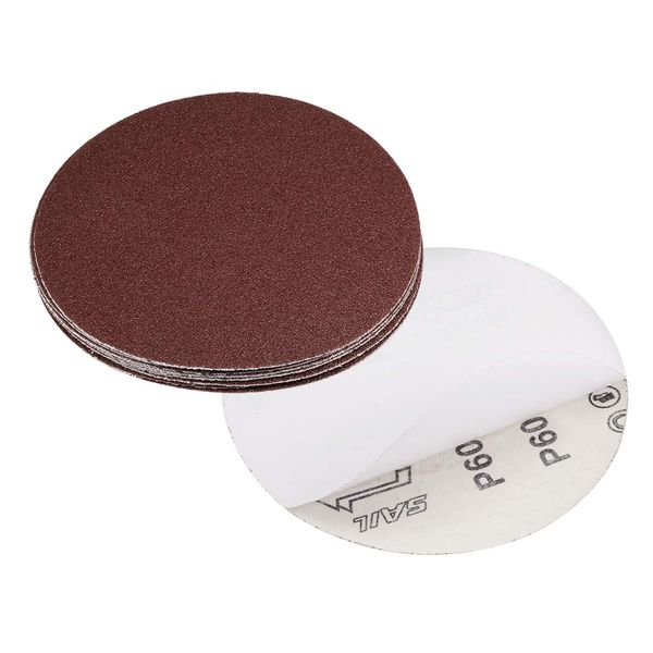 sourcing map 6" PSA Sanding Discs 60 Grit Self Stick Aluminum Oxide Sandpaper for Random Orbital Sander Wood Metal Auto Dry Polishing 10pcs