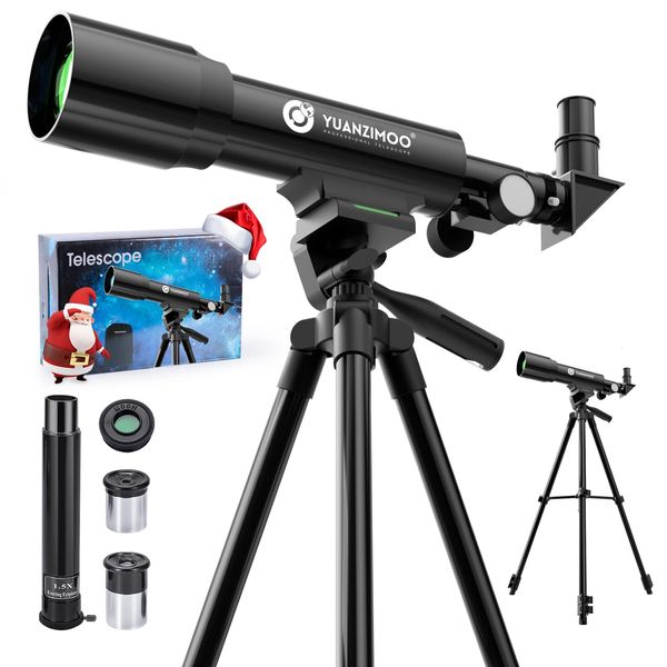 YUANZIMOO Telescope Kids Telescope 50mm Aperture 360mm AZ Astronomical Portable Telescope for Kids Adults Beginners with Tripod Black