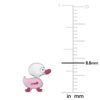 Amour Sterling Silver Pink Enamel Duck Stud Earrings