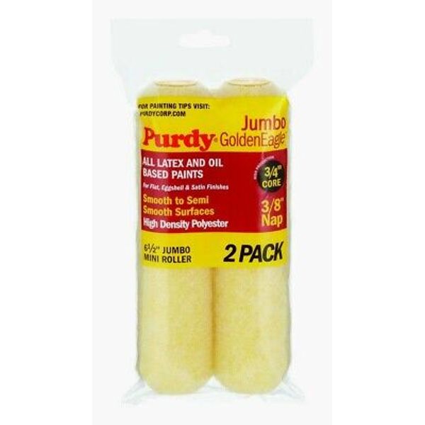 Purdy Jumbo Mini GOLDEN EAGLE Paint ROLLER COVER 2 Pack Polyester 3/8" x 6-1/2"