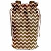 Wine Bag - Cream and Brown Chic Chevron zigzag PS Creations