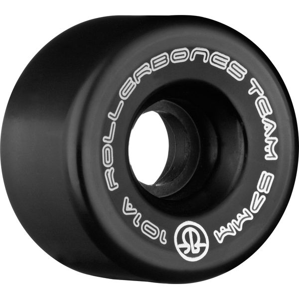 RollerBones Team Logo 101A Recreational Roller Skate Wheels (Set of 8), Black, 62mm