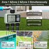 johgee Johgee Irrigation Computer with 3 Independently Controlled Outlets, Digital Watering Clock with LCD Display, Automatic/Manual Irrigation Control