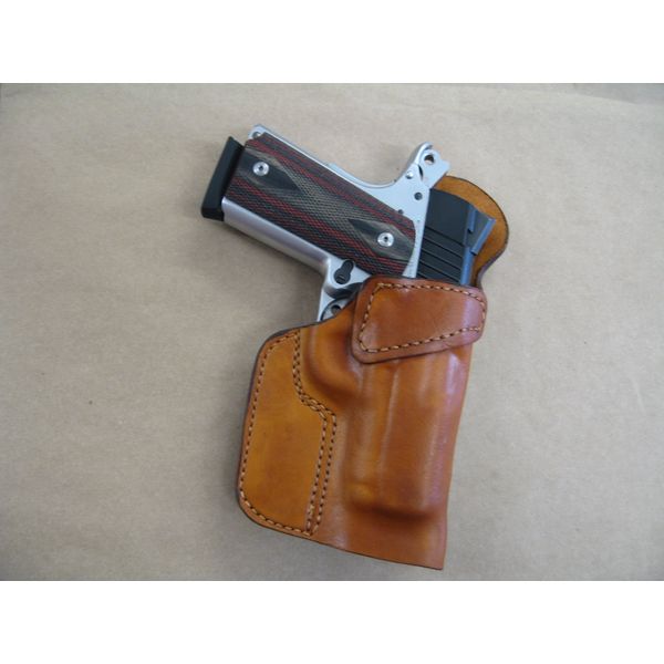 Azula Gun Holsetrs Leather Clip On OWB Belt Concealment Holster for Kimber Super Carry Ultra 1911 Compact CCW - TAN RH