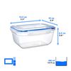 Grizzly plastic food storage containers set, 8x storage containers with lids, rectangular, stackable, break-proof, microwave and dishwasher safe