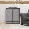 3-PANEL FIREPLACE SCREEN FOLDABLE WROUGHT METAL IRON MESH FIRE SPARK GUARD, NEW!