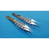 2 PC ADSON DRESSING PLASTIC SURGERY FORCEPS STR+CVD SERRATED 4.75" GOLD HANDLE