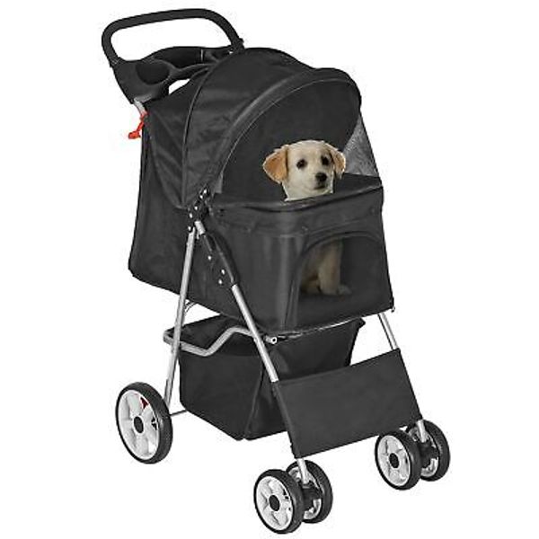 Epetlover 4 Wheels Pet Stroller Folding Cat Dog Travel Carrier Puppy Strollin...