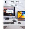 SOOMFON 4 Port USB 3.0 Switch Selector - 5Gbps High Speed 2 In 4 Out Switcher Box for 2 Computers Sharing Mouse Keyboard Scanner Printer With 2 Pack Cable