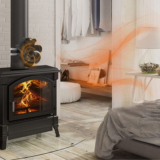 Heat Powered Stove Fan 6 Blade Fireplace Fan For Wood Burning