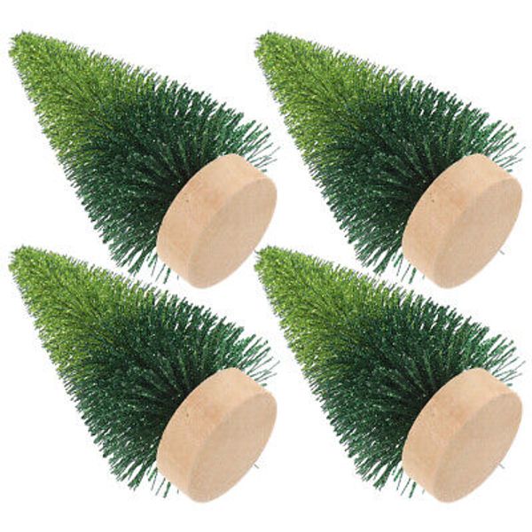 4 Pcs Mini Bottle Brush Trees Christmas Decor Shop Window Decoration