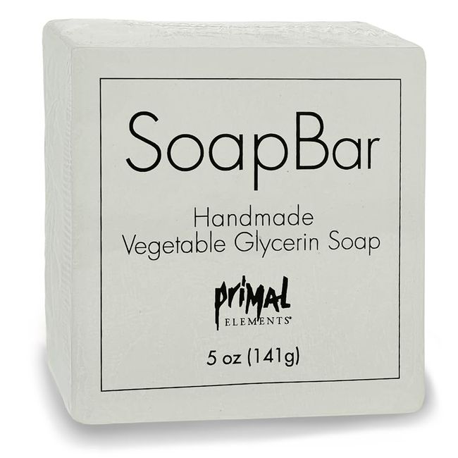 Primal Elements Glycerin SoapBar | Great For Face & Body, Moisturizing, Free of Harsh Detergents, Scented w/Premium Essential Oils | VEGAN, NO PARABENS, GLUTEN FREE - Unscented (Pack of 2)