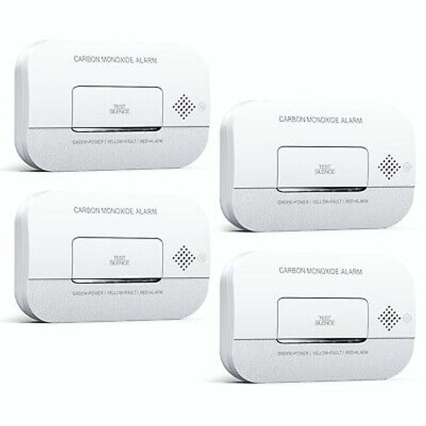 4 x Ecoey Carbon Monoxide Digital Alarm Detector Battery Operated  CO Detector