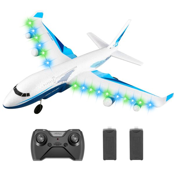 4DRC RC Plane,G2 Remote Control Jet Airplane for Beginners Adult, Ready to Fly Airplane with One Key Aerobatic,LED Light,4-Axis Fighter Jet,2.4Ghz Plane for Kids Boys Girls Beginner,2 Battery