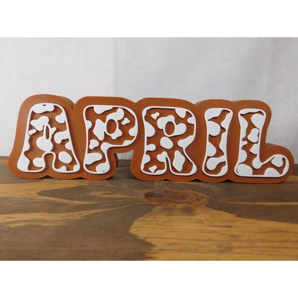 Custom Nameplate Personalized 3D Name Sign 3D Printed Cow Print Design