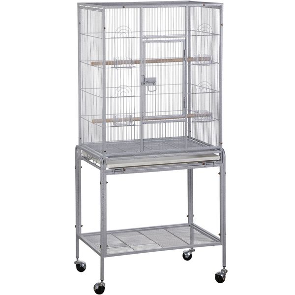 53'' Pet Products Wrought Iron Flight Cage with Stand, Large Birdcage for Pets