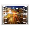 Removable Wall Sticker/Wall Mural - City Traffic at Night | Creative Window View Wall Decor - 36"x48"