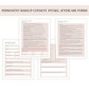 Permanent Makeup Intake forms Consent, Intake, Aftercare Packet for Clients to Sign | 100pk 25 of each | Consultation for PMU, Microblading, lip blushing, ombre powder brow eyeliner Instructions cards