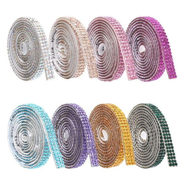 8 Rolls of Self-Adhesive Rhinestone Tape, Glitter Tape, Self-Adhesive Glitter Gems, Rhinestones, Self-Adhesive for Decoration, Gift, Wedding