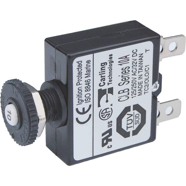 Blue Sea Systems 7054 Push Button Reset Only Quick Connect Circuit Breaker - 10 Amp