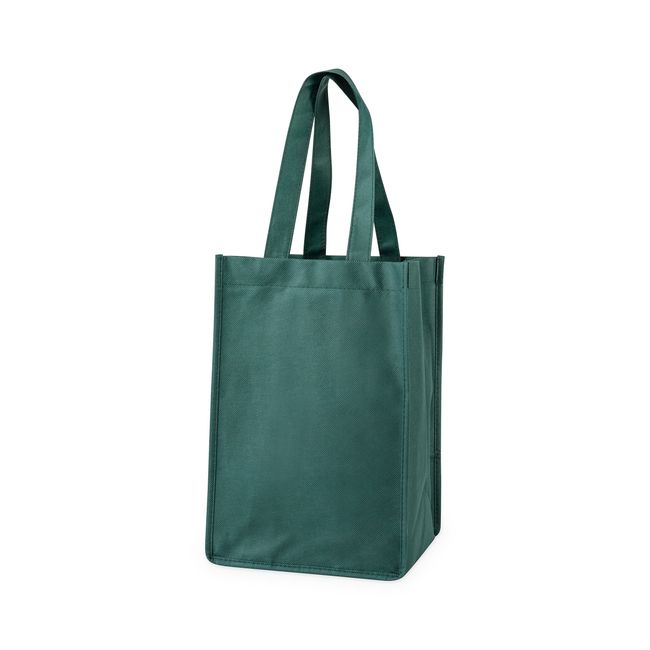 True 7098 4 Bottle Non Woven Tote, Green