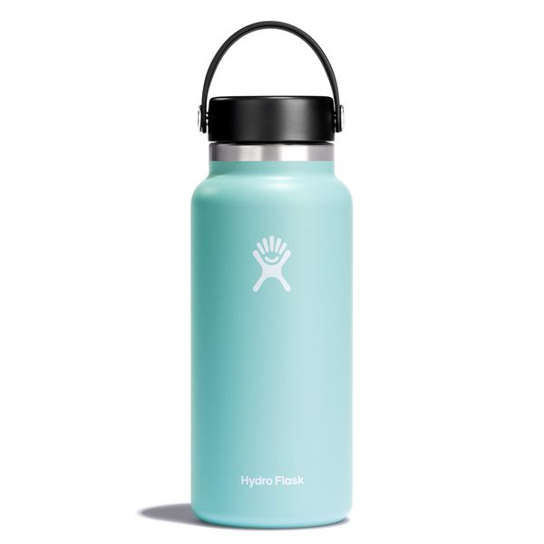 HYDRO FLASK - Water Bottle 946 ml (32 oz) - Vacuum Insulated Stainless Steel Water Bottle Flask with Leak Proof Flex Cap with Strap - BPA-Free - Wide Mouth - Dew