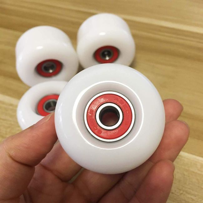 Skateboard Wheels Sport Skateboard Wheel Kit - 4pcs 50mm X 35mm 83A White Soft Cruiser Wheels 8 Pcs High Speed Precision ABEC-9 Ball Bearings 4 Spacers