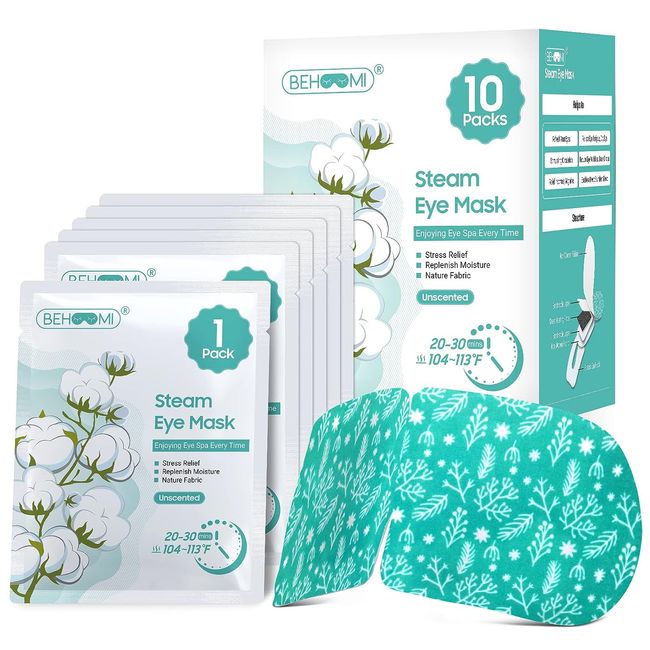 Steam Eye Mask, 10 Packs Eye Masks for Dark Circles and Puffiness Heated Eye Mas