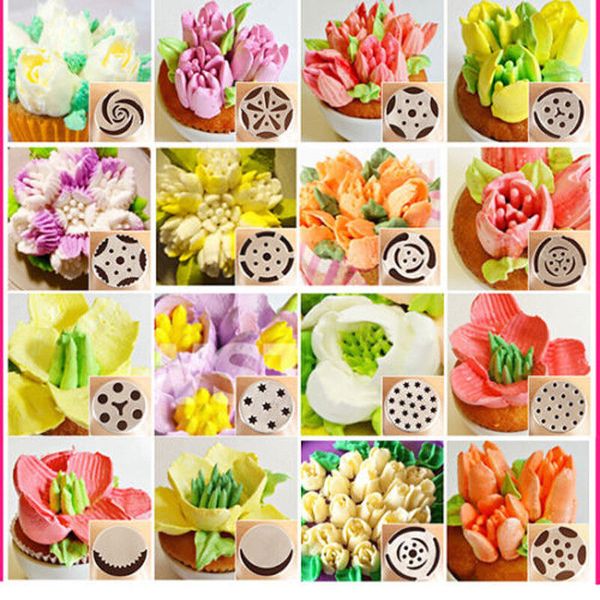 24Pcs Icing Piping Nozzles Pastry Tips Cake Sugarcraft Decorating Bakery Tool