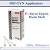 500/Box OB/GYN RECTAL OB/ GYN Applicator, 8", Rayon Tipped, Plastic Shaft Swabs