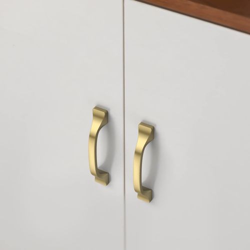 AOOTOCH 10 Pack 3-3/4 Inch Cabinet Handles Brushed Gold Cabinet Pulls Kitchen Handles for Cabinets Gold Handles for Cabinets Dresser Pulls Gold Kitchen Handles Brass Cabinet Handles